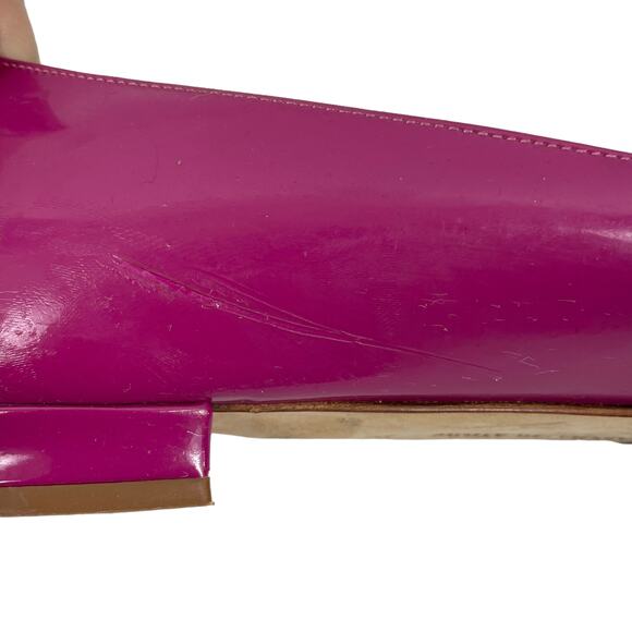 Manolo Blahnik Pink Hangisi Pointed Toe Patent Leather Flats Size 38 - Picture 15 of 16